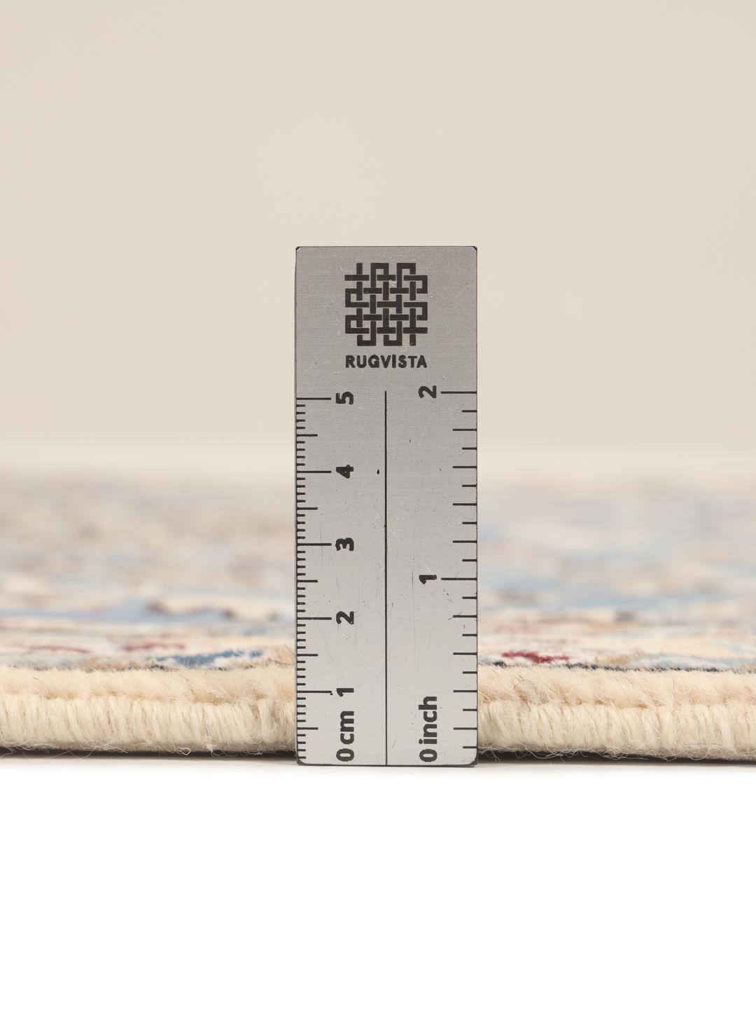 Met de hand geknoopt Nain Fine 9La tapijt uit het Midden-Oosten in blauwe en beige tinten