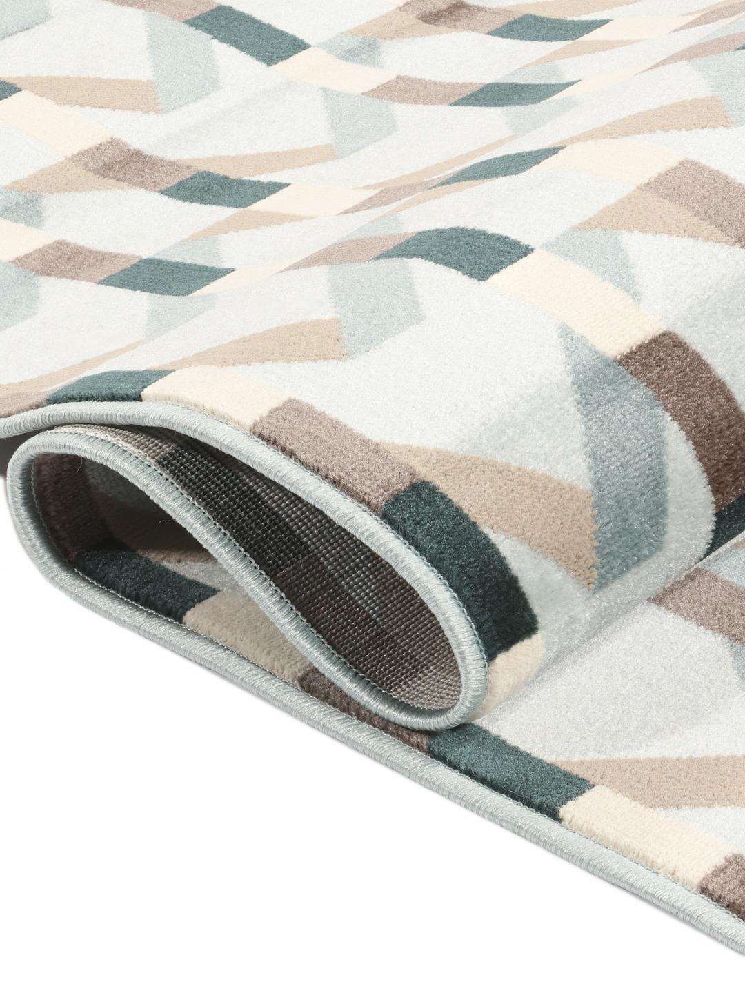 Lichtblauwe loper met geometrisch patroon