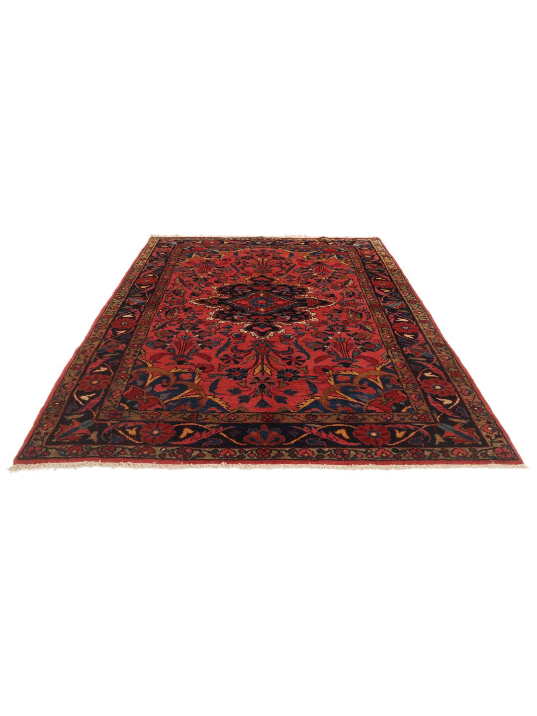 Tapis Mehraban noué à la main provenant du Moyen-Orient dans des tons de rouge et de bleu