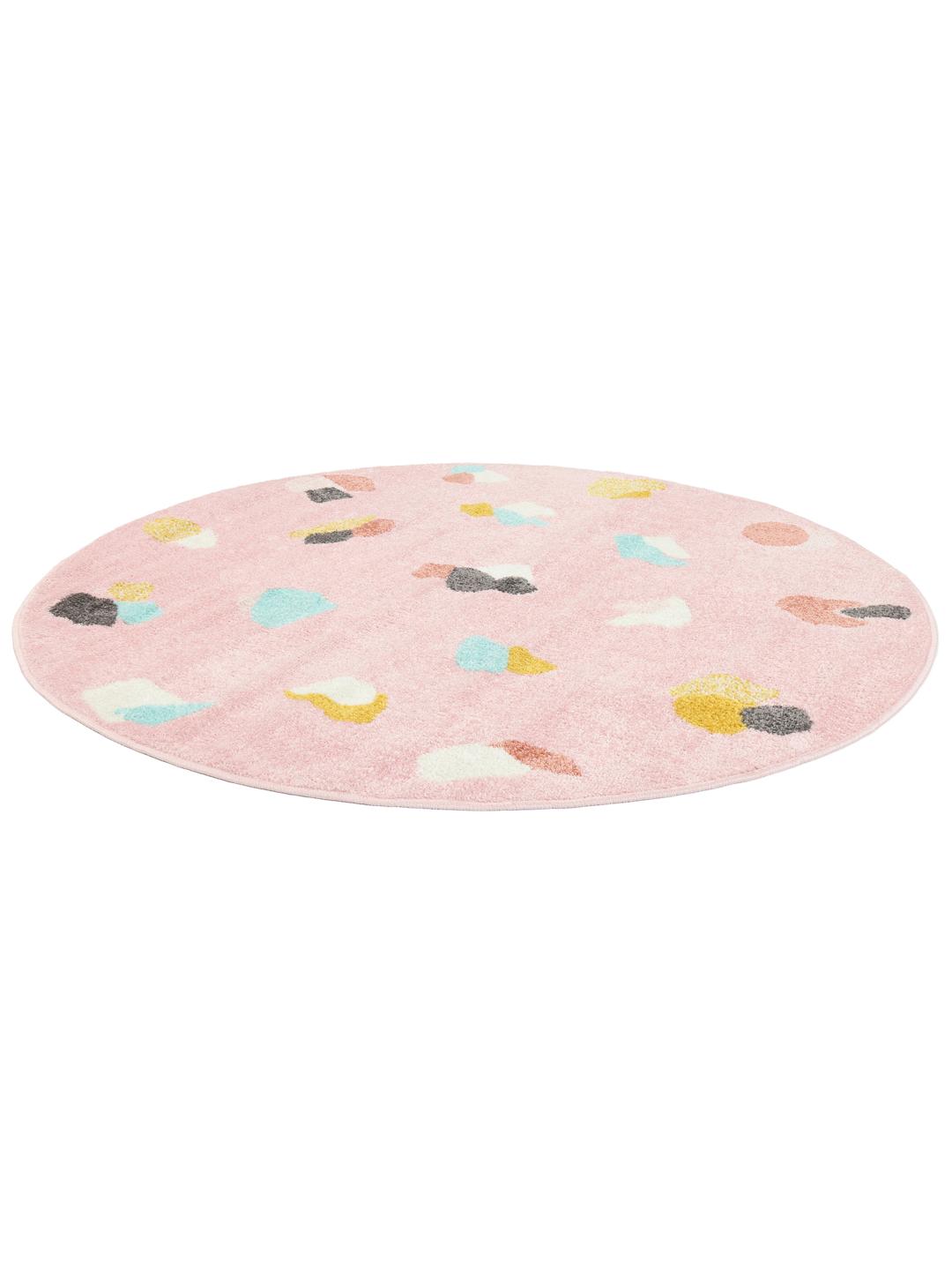 Rugvista essential - Candy - Roze / Multicolor, Rond Ø 150 cm ...