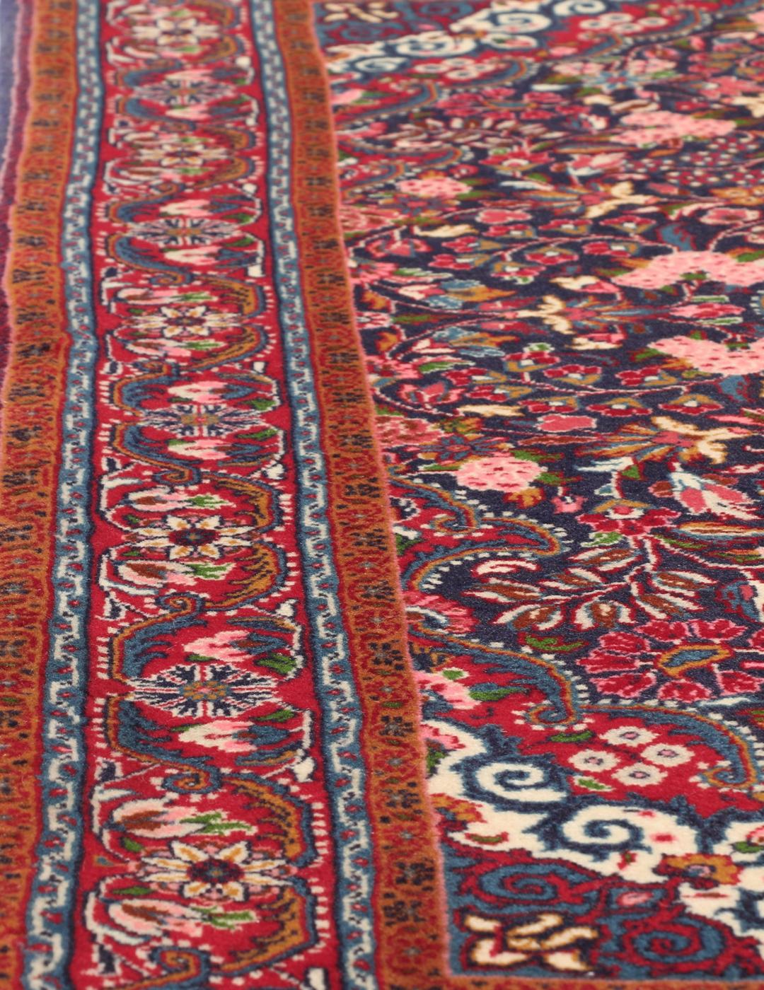 Hand-knotted Hamadan rug from the Middle East in multicolor