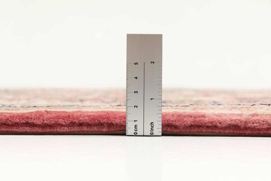 Håndknyttet Sarouk-tæppe fra Mellemøsten i lyserøde og mørke nuancer