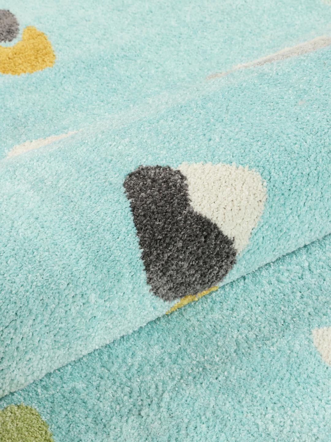 Rugvista essential - Candy - Turquoise / Multicolor, Round Ø 150 cm Rug ...
