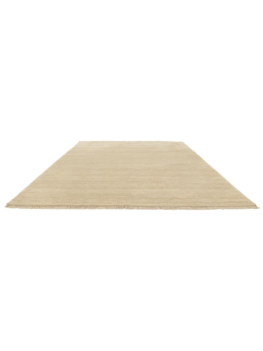 Handloom Fringes beige tæppe med fine frynser