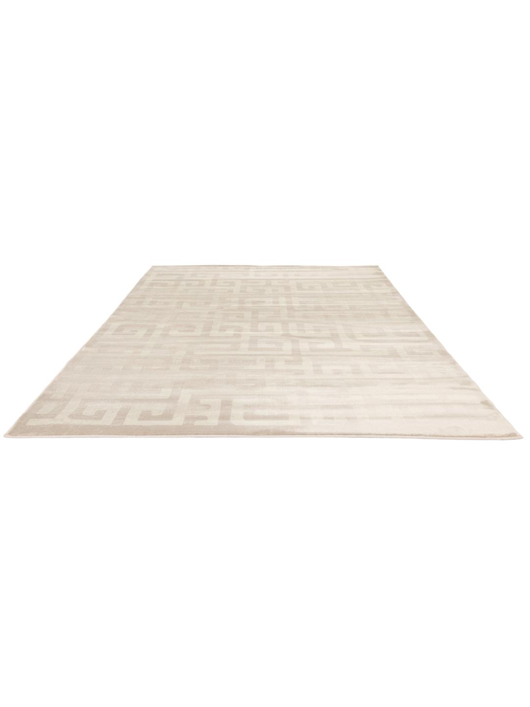 Beige vloerkleed met een subtiel geometrisch patroon