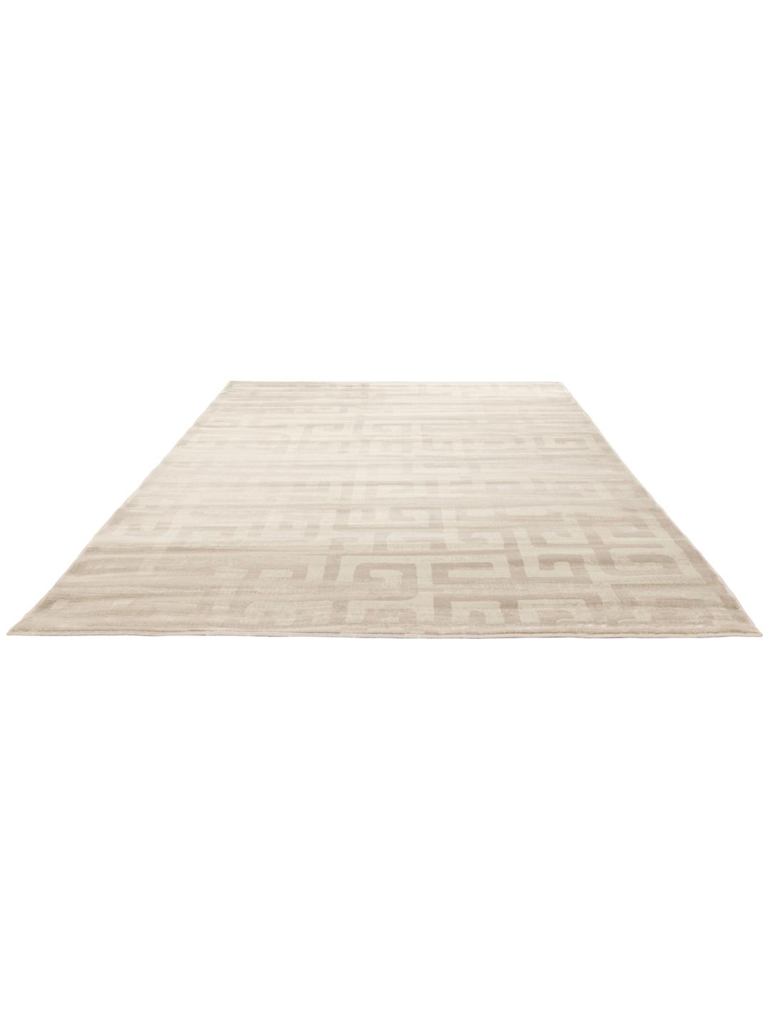 Beige vloerkleed met een subtiel geometrisch patroon