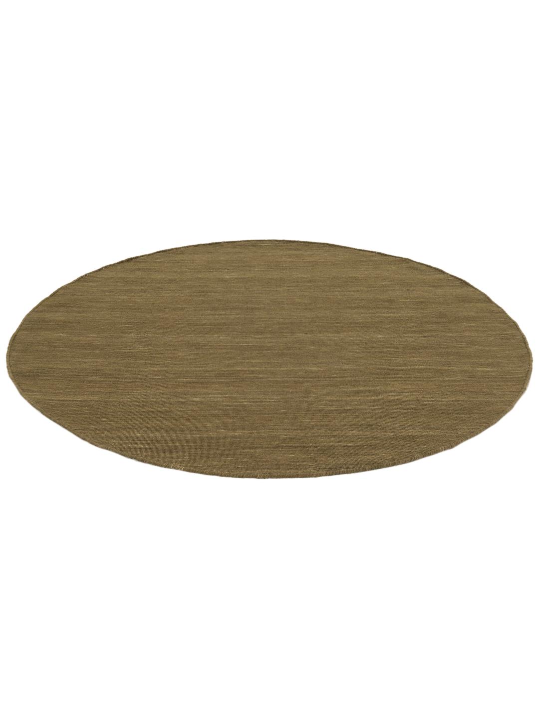 Tapis rond tissé à la main vert olive