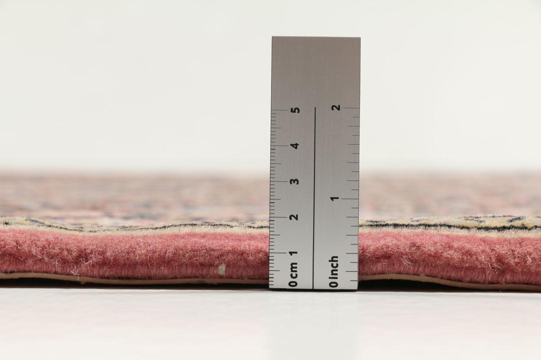 Handgeknoopt Hamadan Shahrbaf tapijt uit het Midden-Oosten in roze en zwart
