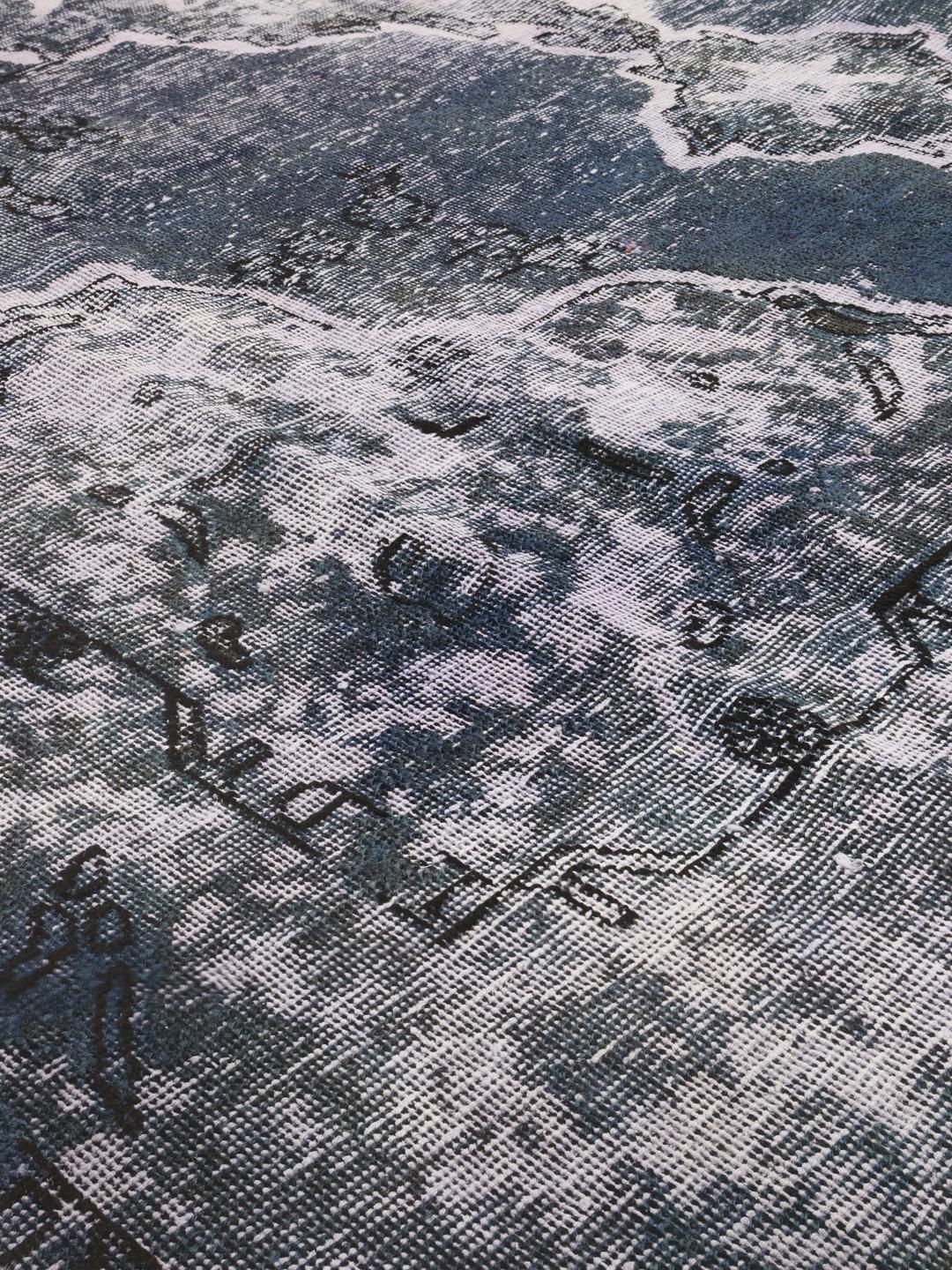 Ručno čvorani vintage tepih s Bliskog istoka u nijansama plave boje