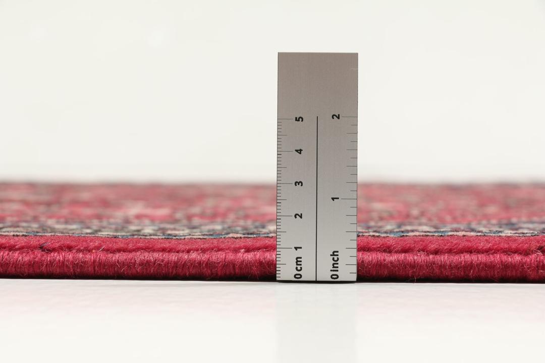 Håndknyttet Abadeh-tæppe fra Mellemøsten i røde og mørke toner