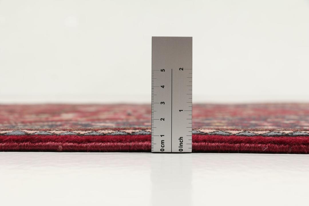 Håndknyttet Abadeh-tæppe fra Mellemøsten med en levende rød bund