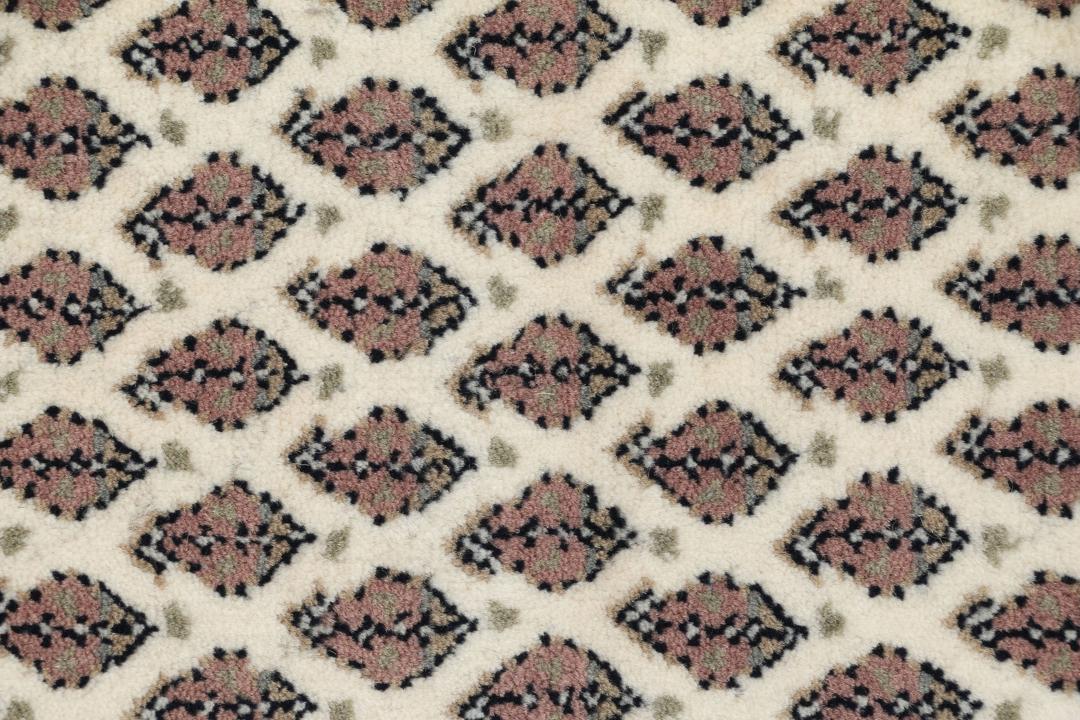 A large rectangular hand-knotted Sarouk Mir rug from India in shades of brown and beige.