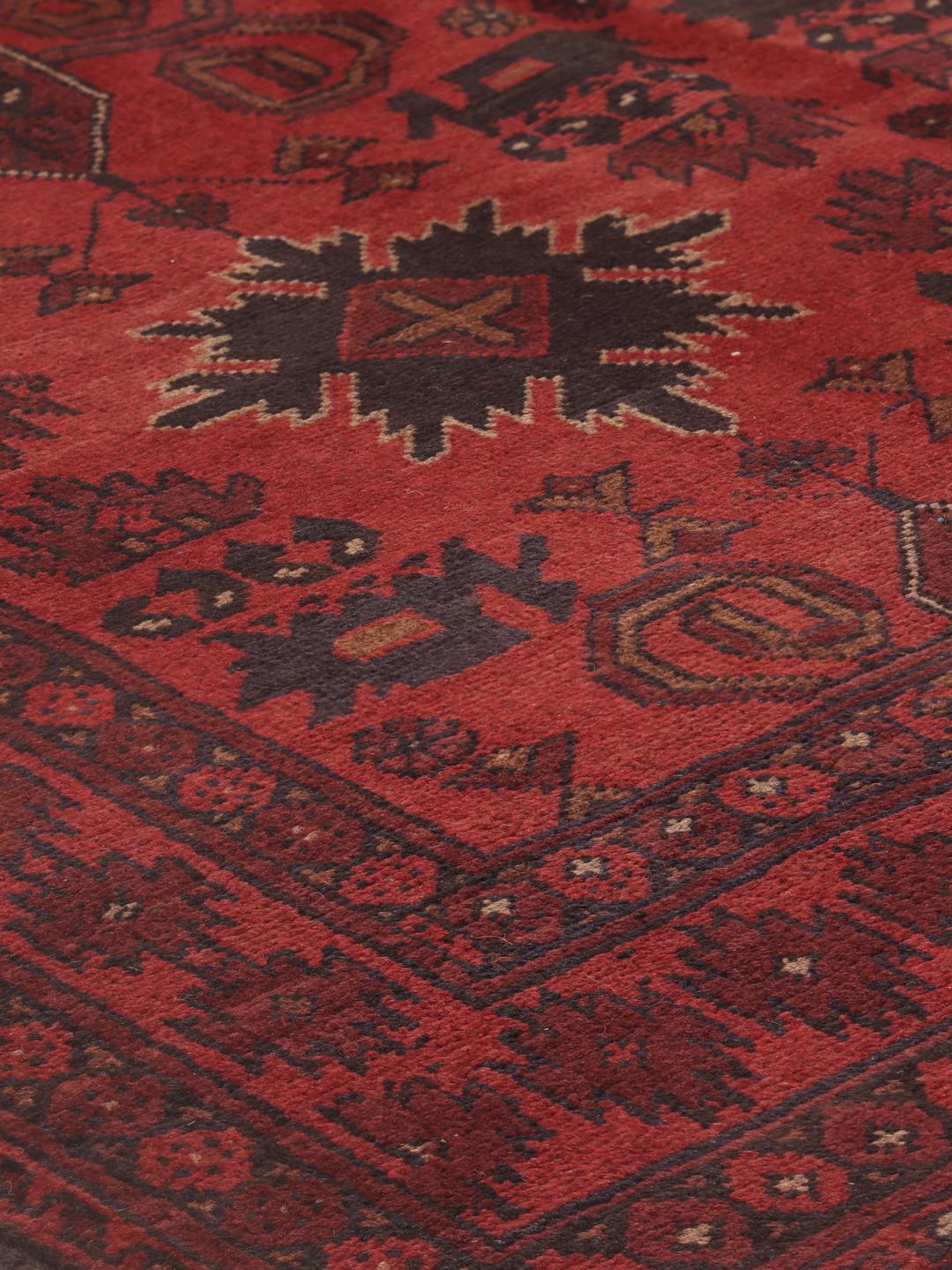 Afghan Khal Mohammadi - Negro / Rojo Oscuro - 124 x 201 cm