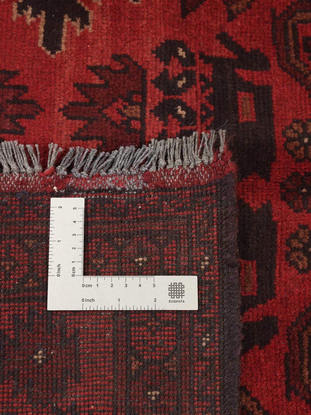 Afghan Khal Mohammadi - Negro / Rojo Oscuro - 124 x 201 cm