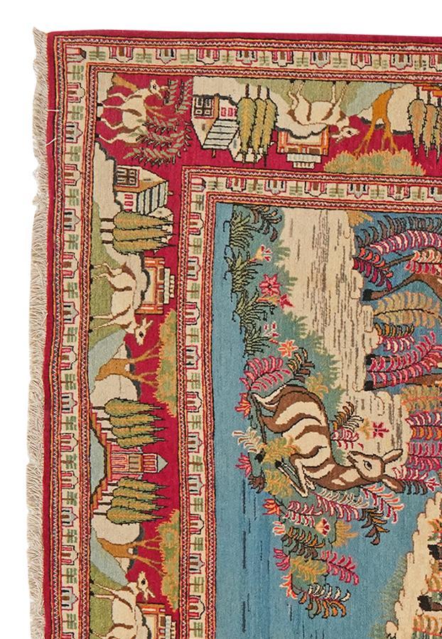 Handgemaakt Perzisch multicolor tapijt
