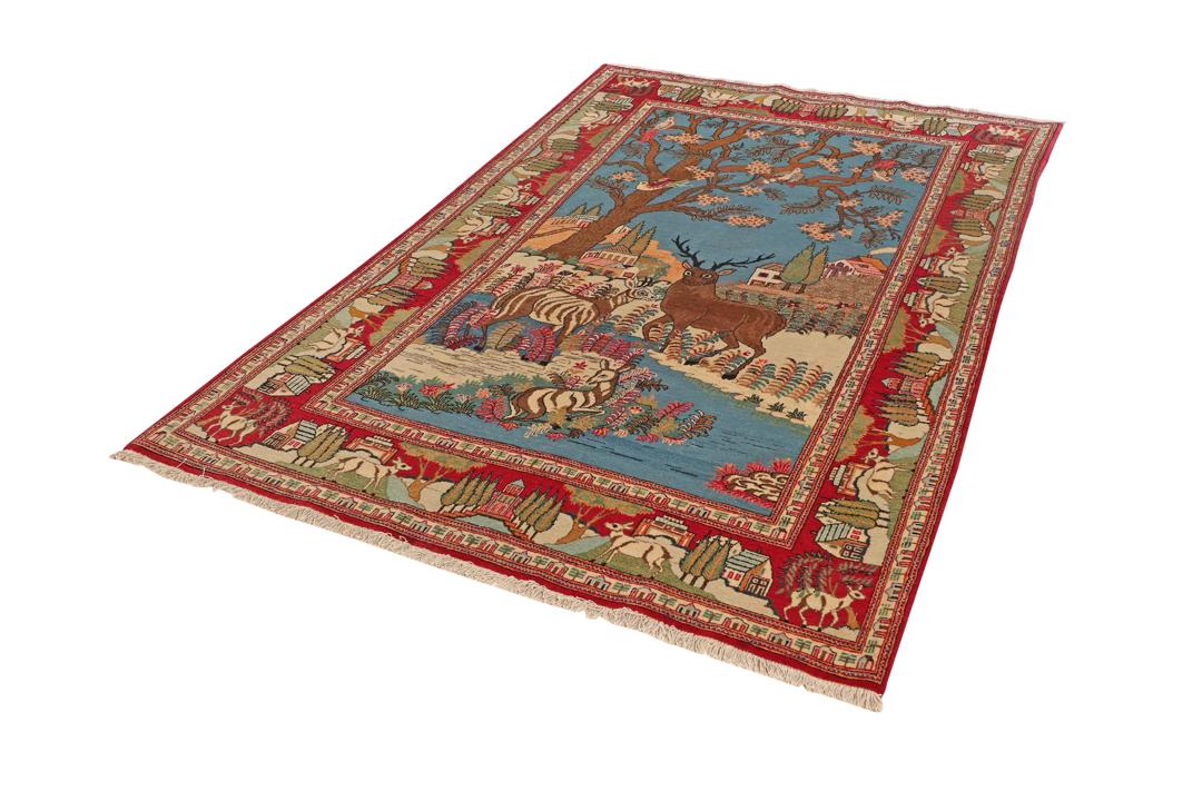 Handgemaakt Perzisch multicolor tapijt