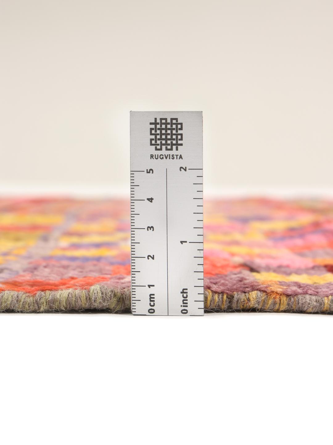 Handgeknoopt Afghaans Berber tapijt met een levendig veelkleurig geometrisch patroon