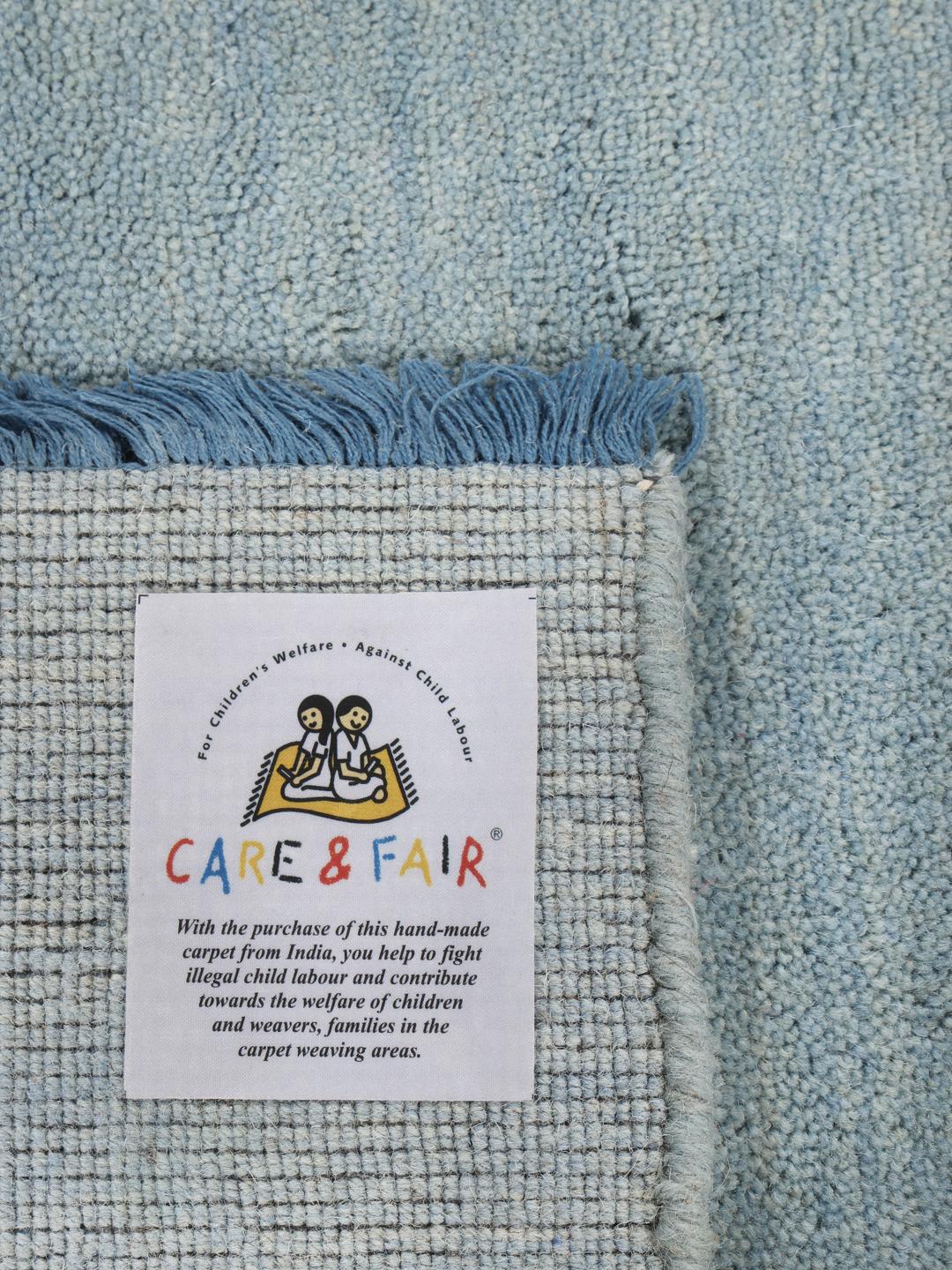 Handloom fringes - Lichtblauw - 160 x 230 cm