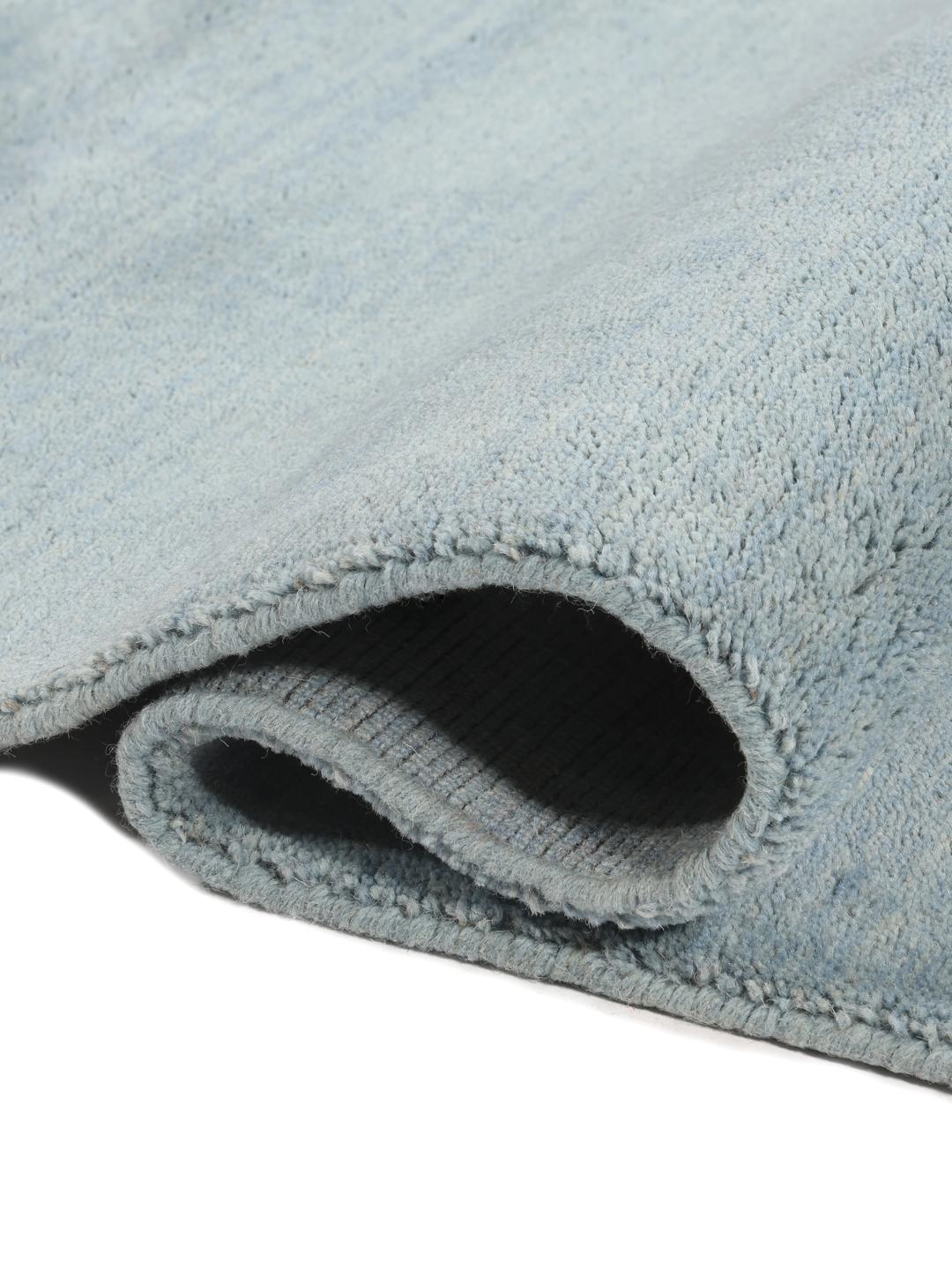 Rugvista premium - Handloom fringes - Light Blue 80 x 120 cm Wool Rug ...