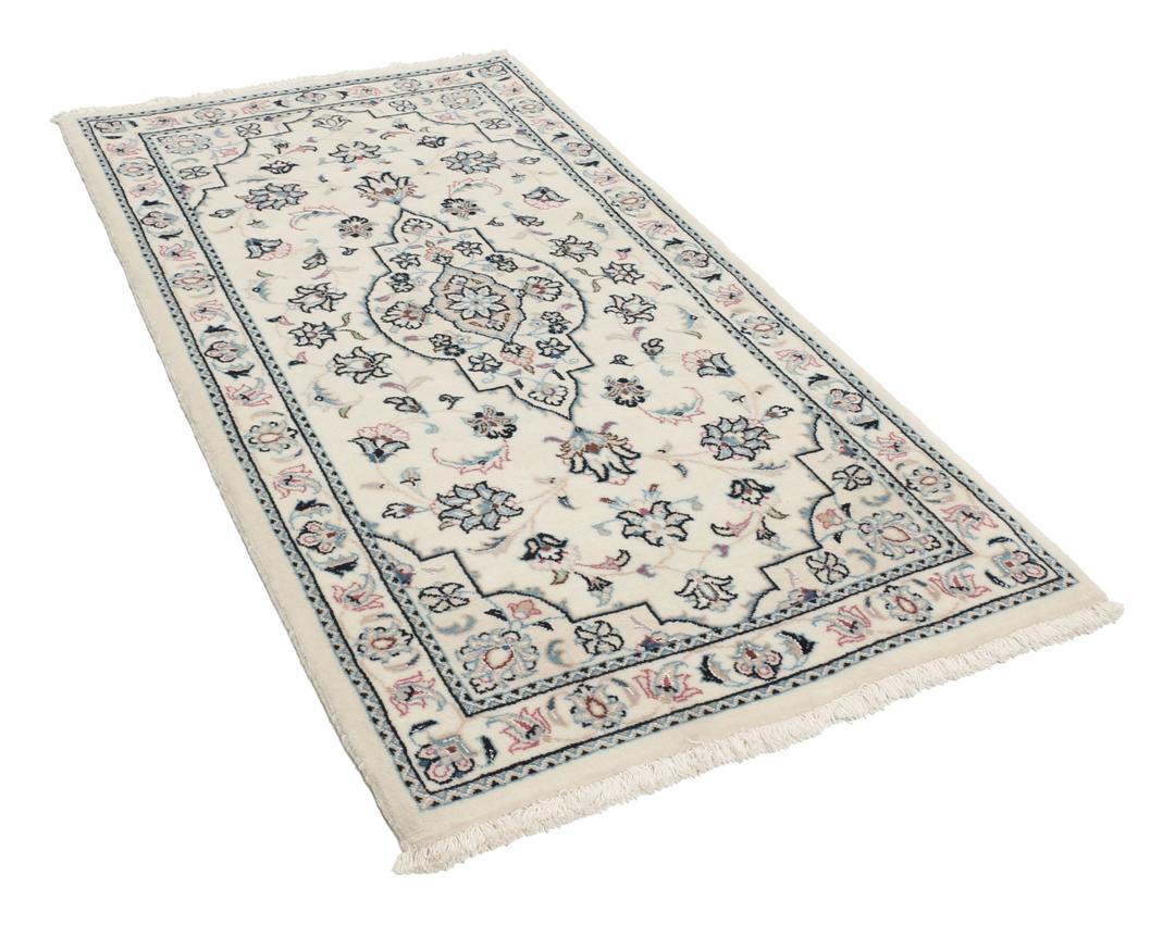 Handgeknoopt Nain 9La vloerkleed uit het Midden-Oosten in beige