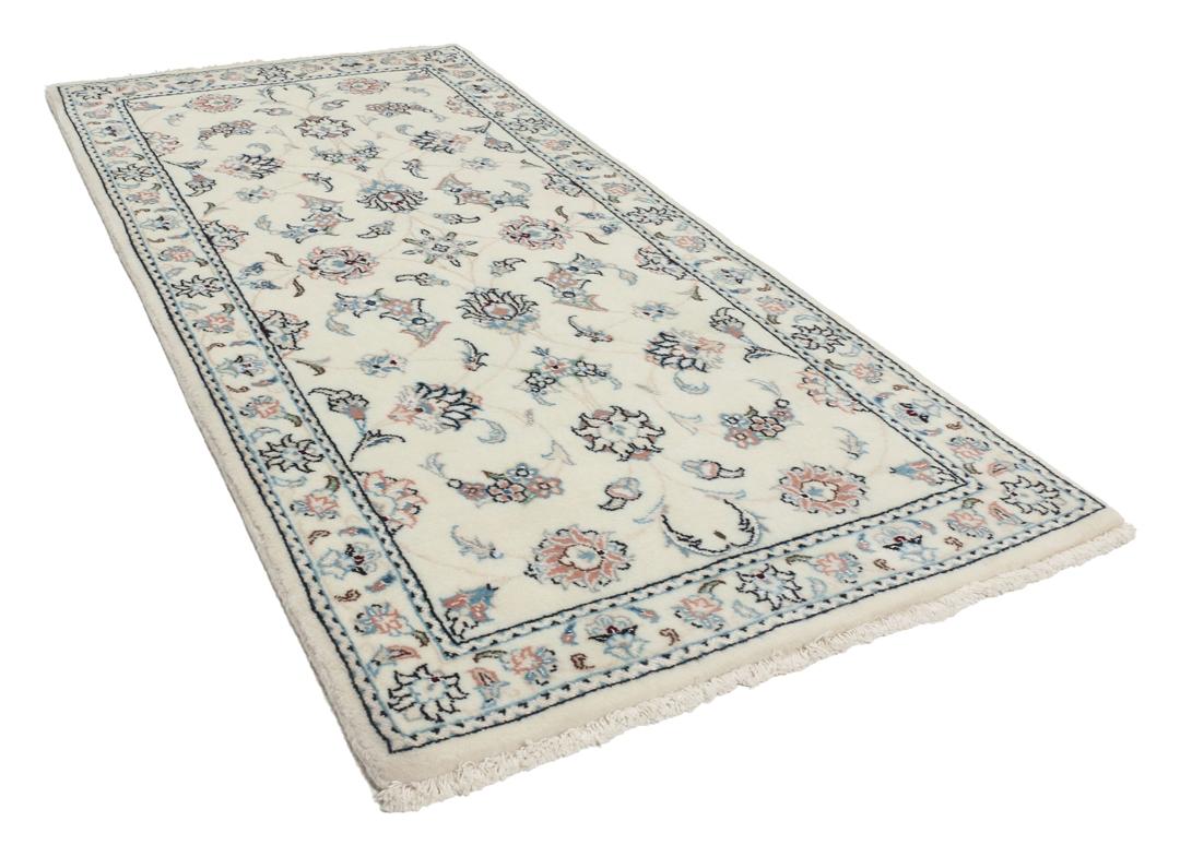 Handgeknoopt Nain 9La tapijt uit het Midden-Oosten in beige