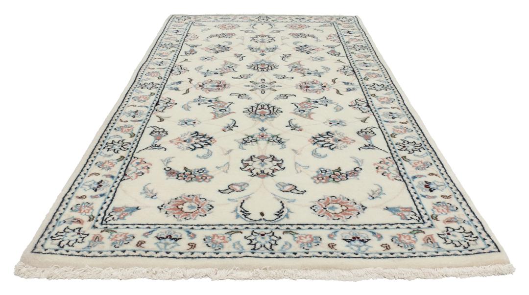 Handgeknoopt Nain 9La tapijt uit het Midden-Oosten in beige