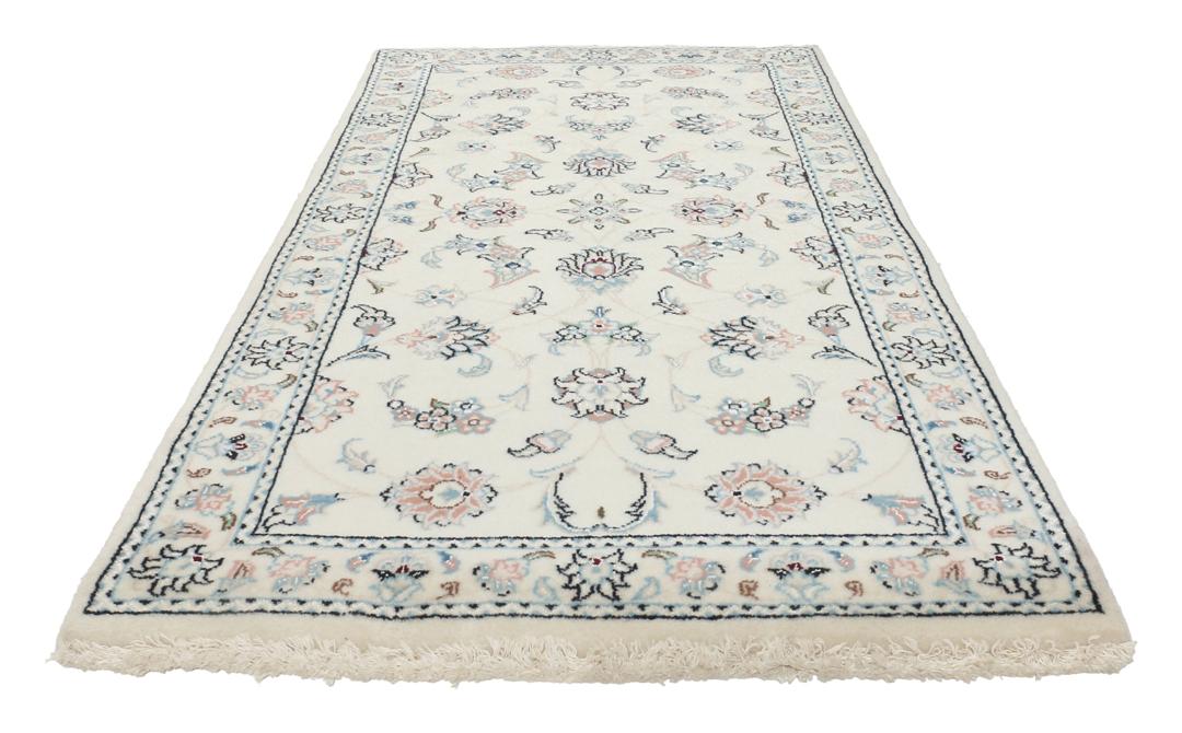 Handgeknoopt Nain 9La tapijt uit het Midden-Oosten in beige