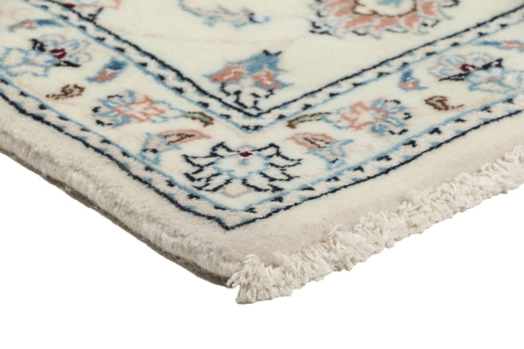 Handgeknoopt Nain 9La tapijt uit het Midden-Oosten in beige