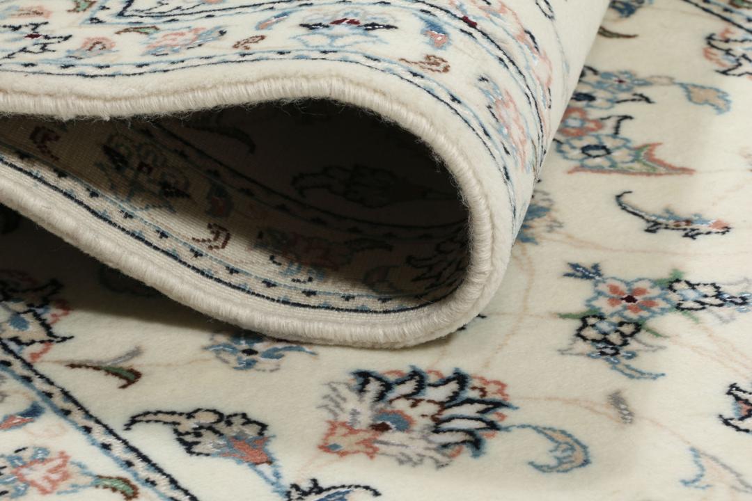 Handgeknoopt Nain 9La tapijt uit het Midden-Oosten in beige