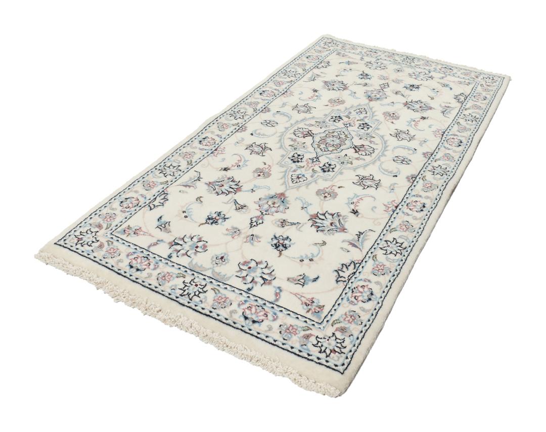Handgeknoopt Nain 9La tapijt uit het Midden-Oosten in beige