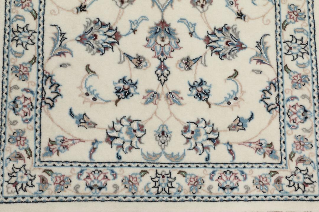 Handgeknoopt Nain 9La tapijt uit het Midden-Oosten in beige