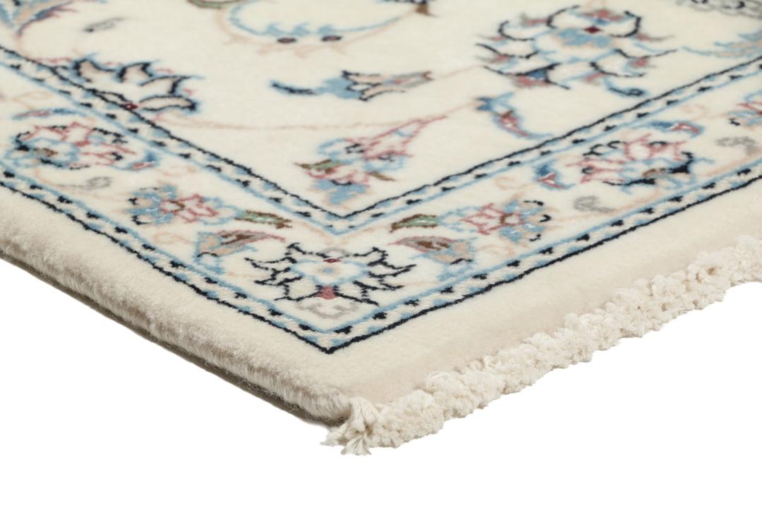 Handgeknoopt Nain 9La tapijt uit het Midden-Oosten in beige