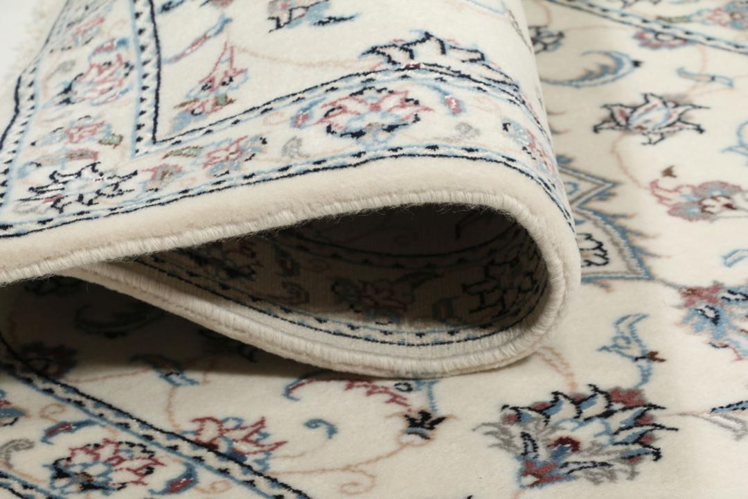 Handgeknoopt Nain 9La tapijt uit het Midden-Oosten in beige