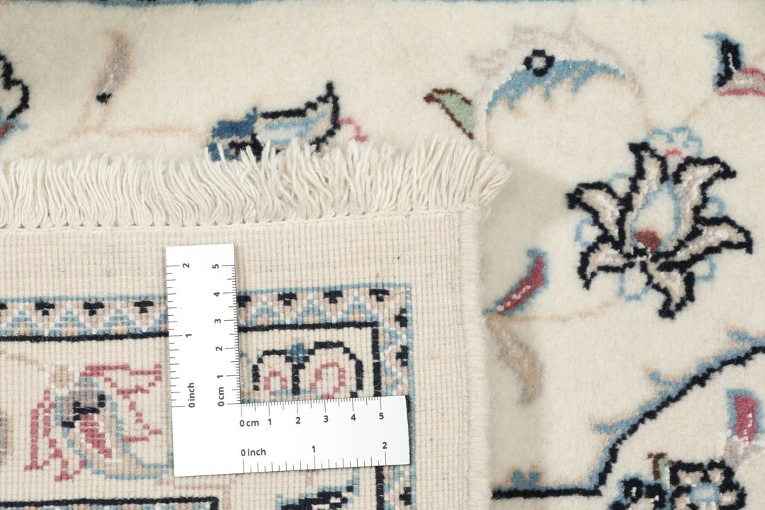Handgeknoopt Nain 9La tapijt uit het Midden-Oosten in beige