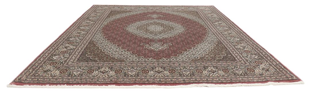 Håndknyttet mellemøstligt Tabriz 50 Raj tæppe i røde og beige nuancer