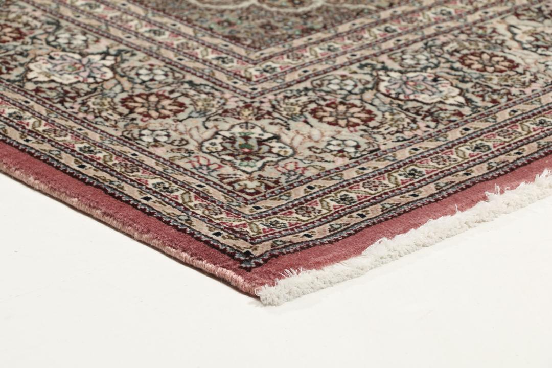 Håndknyttet mellemøstligt Tabriz 50 Raj tæppe i røde og beige nuancer