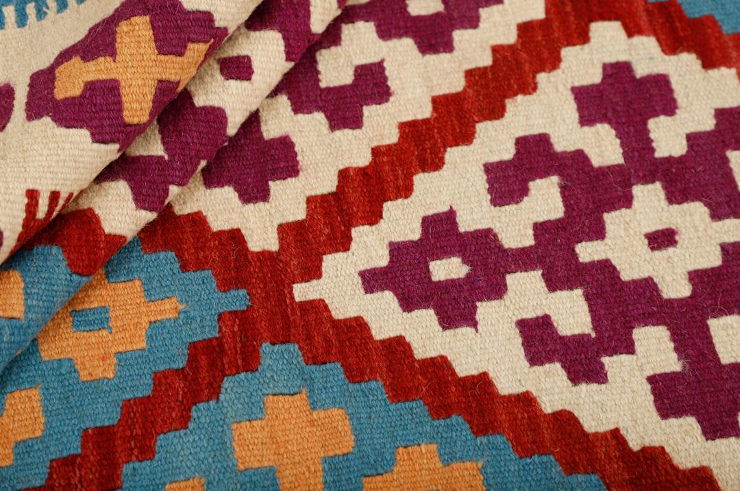 Håndvævet flerfarvet Kilim-tæppe fra Mellemøsten