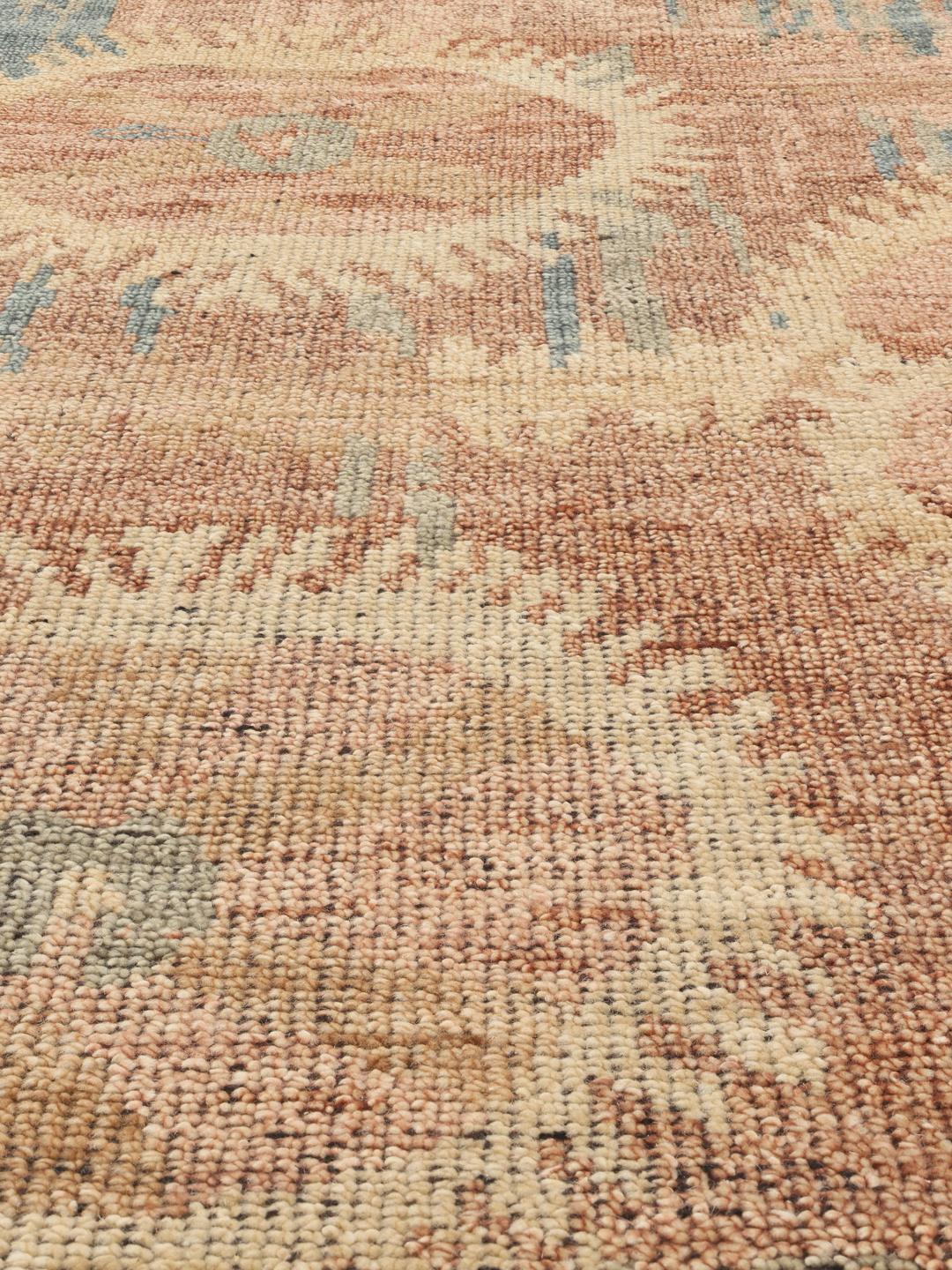 Covor runner Usak Indo înnodat manual cu design multicolor din India