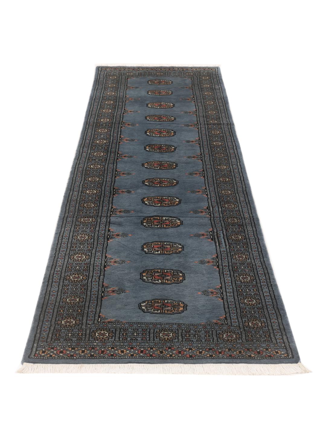 Handgeknoopte blauwe Pakistan Bokhara loper