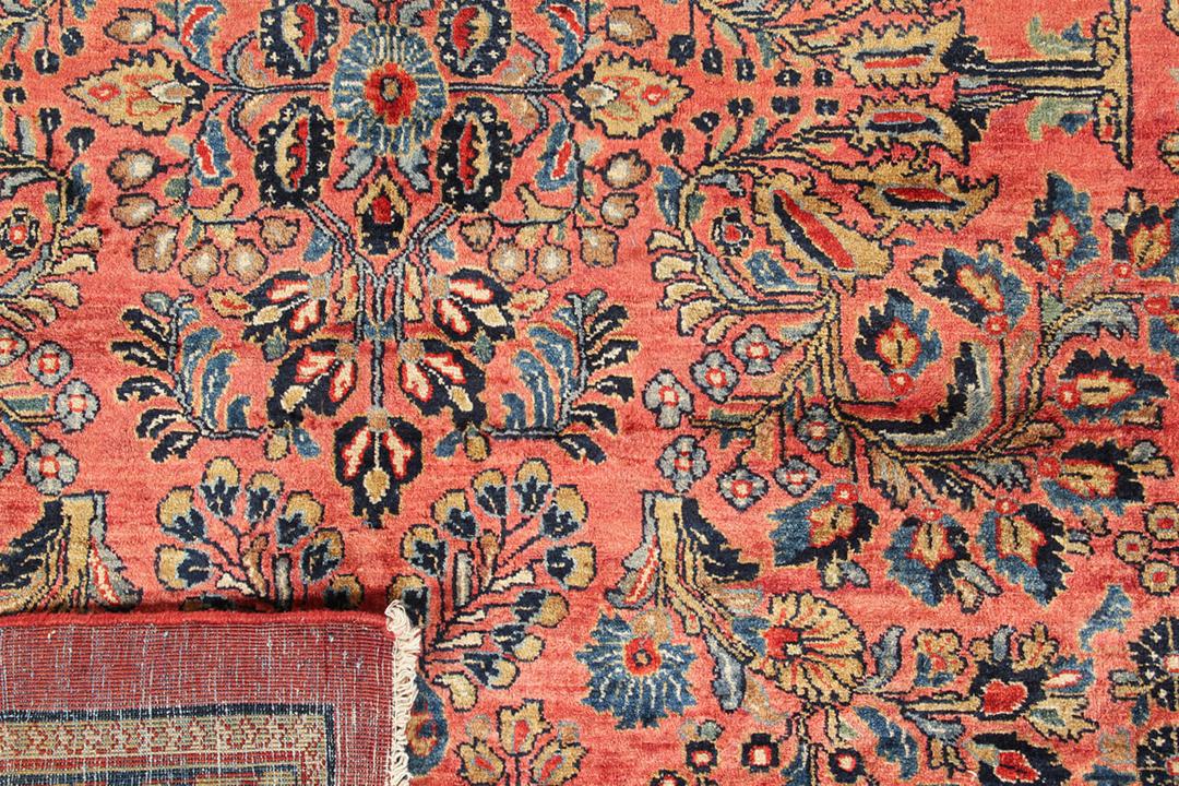 Hand-knotted Sarouk rug from Persia in red