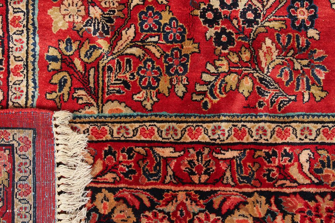Handmade Sarouk rug from Persia in red