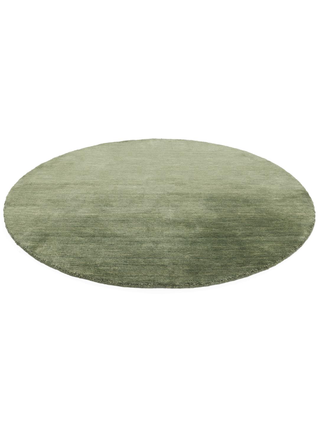 Tapis rond tissé à la main en vert forêt