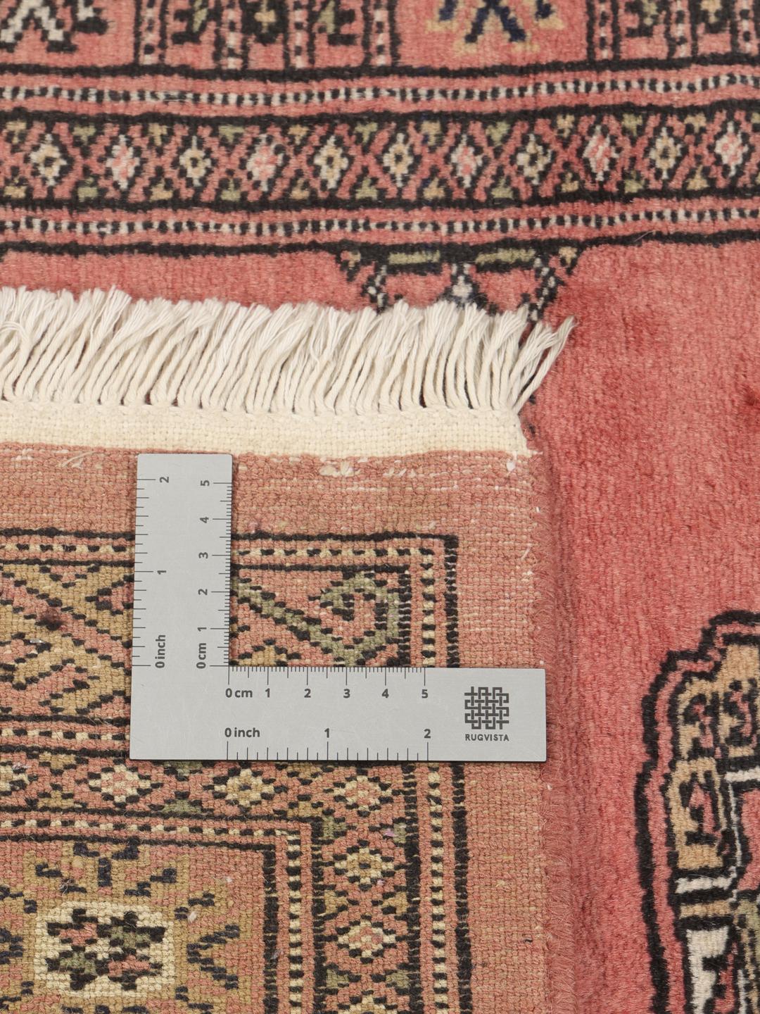 Handgeknoopte Pakistan Bokhara 2ply wollen loper in rood
