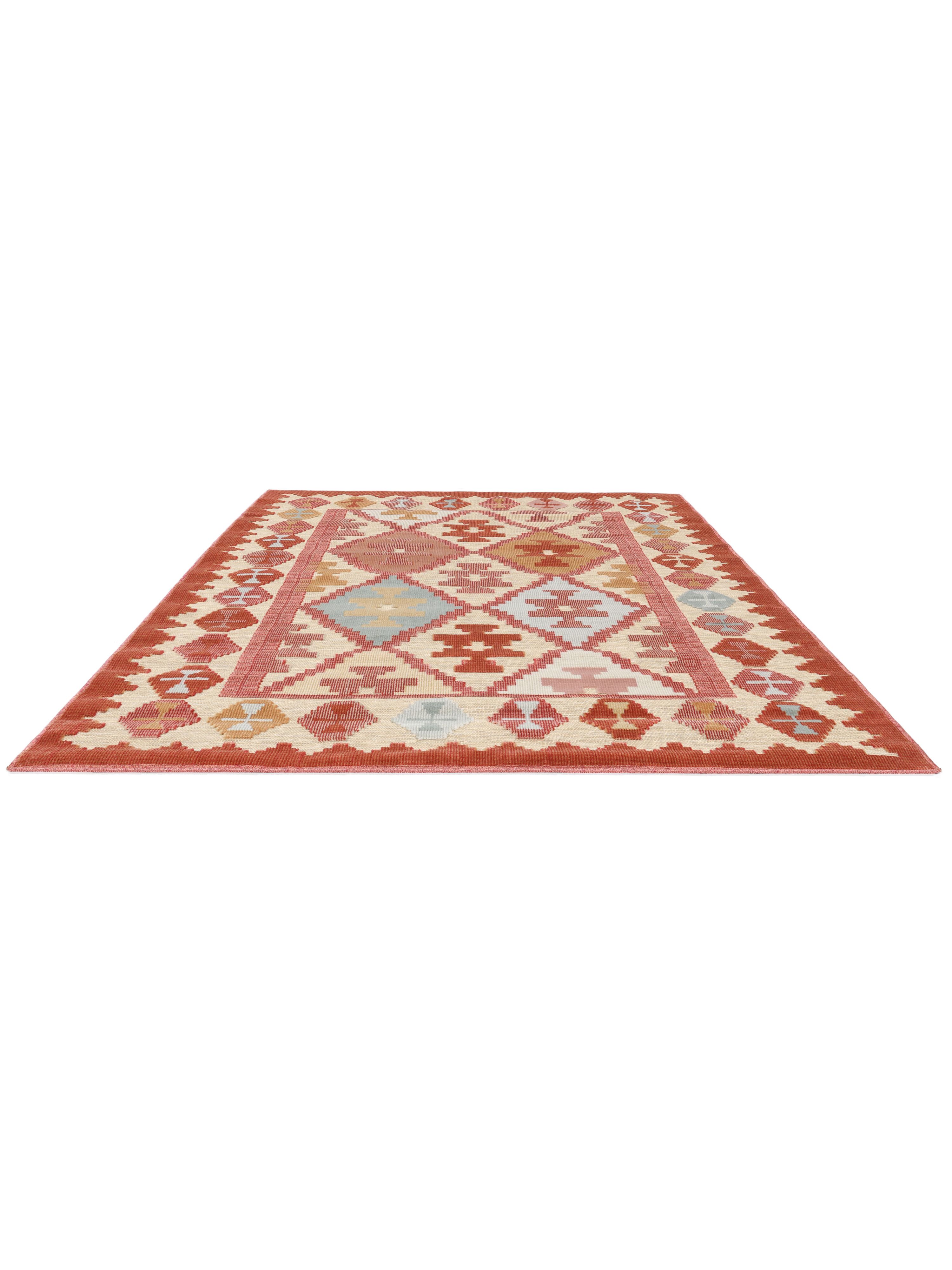 Saga Kilim Beige Multicolor Rug - Rugvista