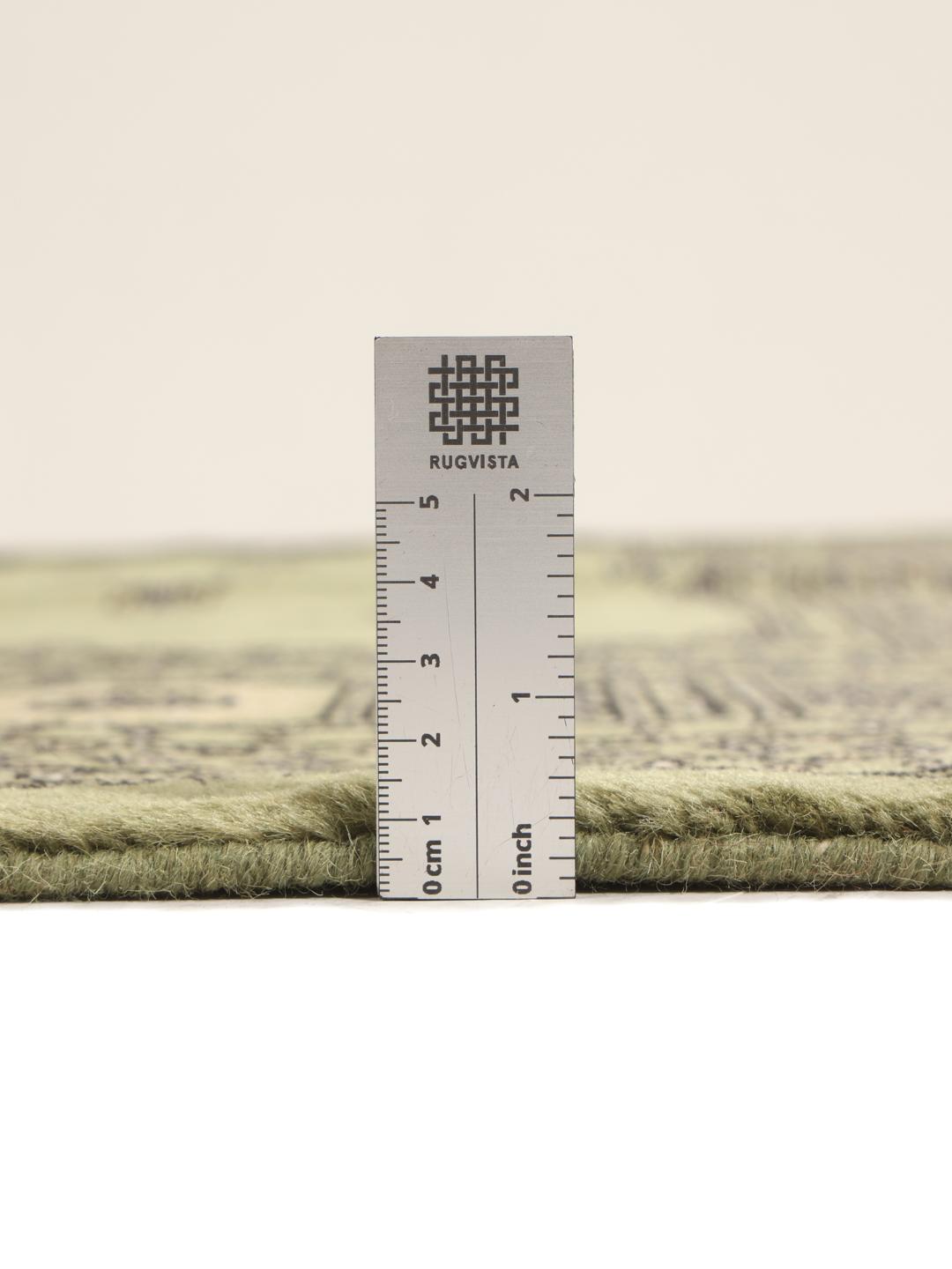 Met de hand geknoopt groen Pakistan Bokhara 2ply vierkant tapijt