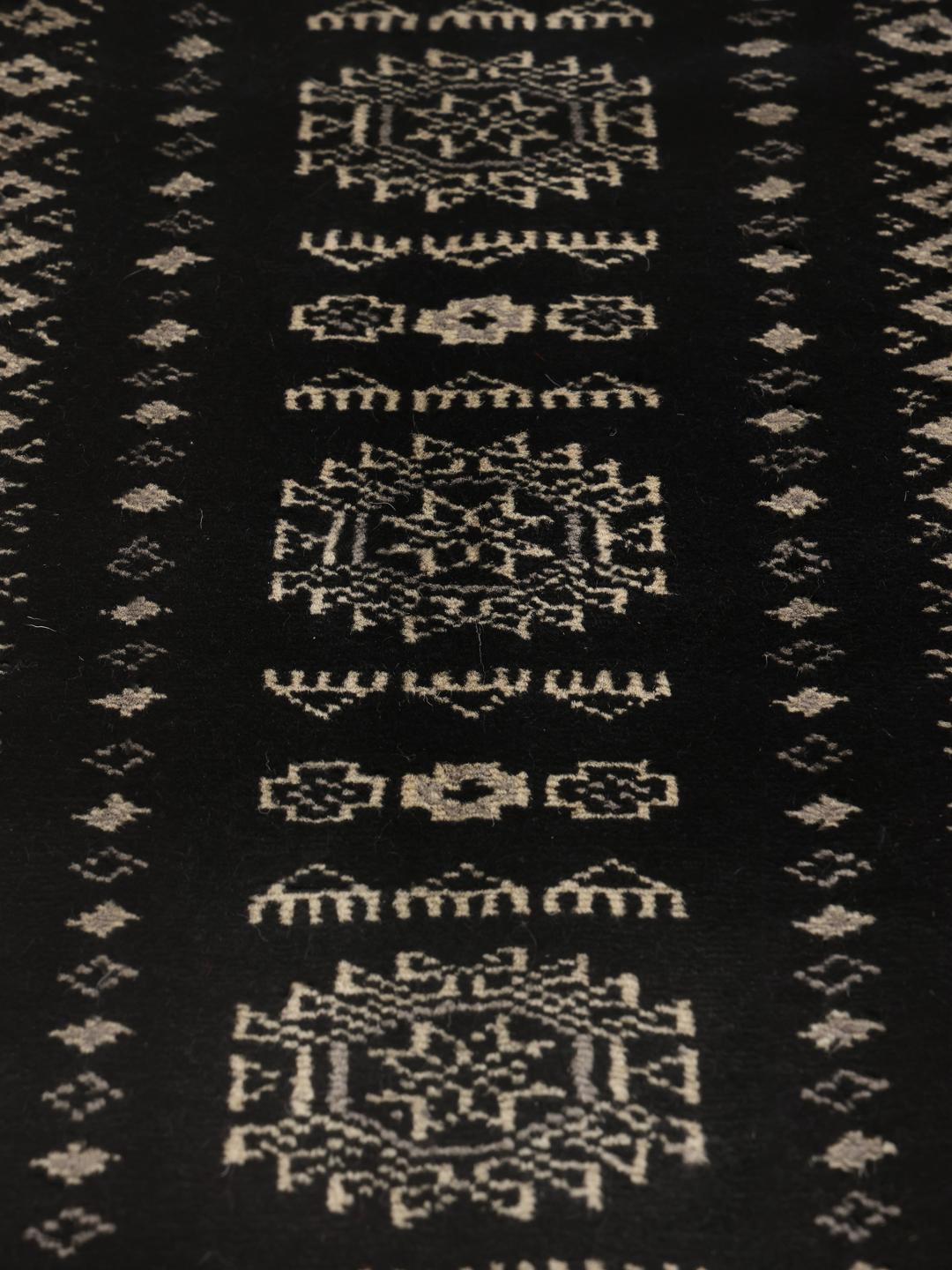 Pakistański Bucharski 3ply - Czarny / Ciemnoszary - 246 x 304 cm