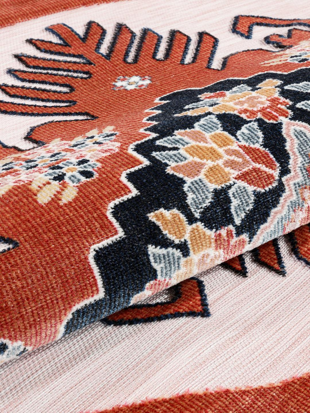 tapis rond rose