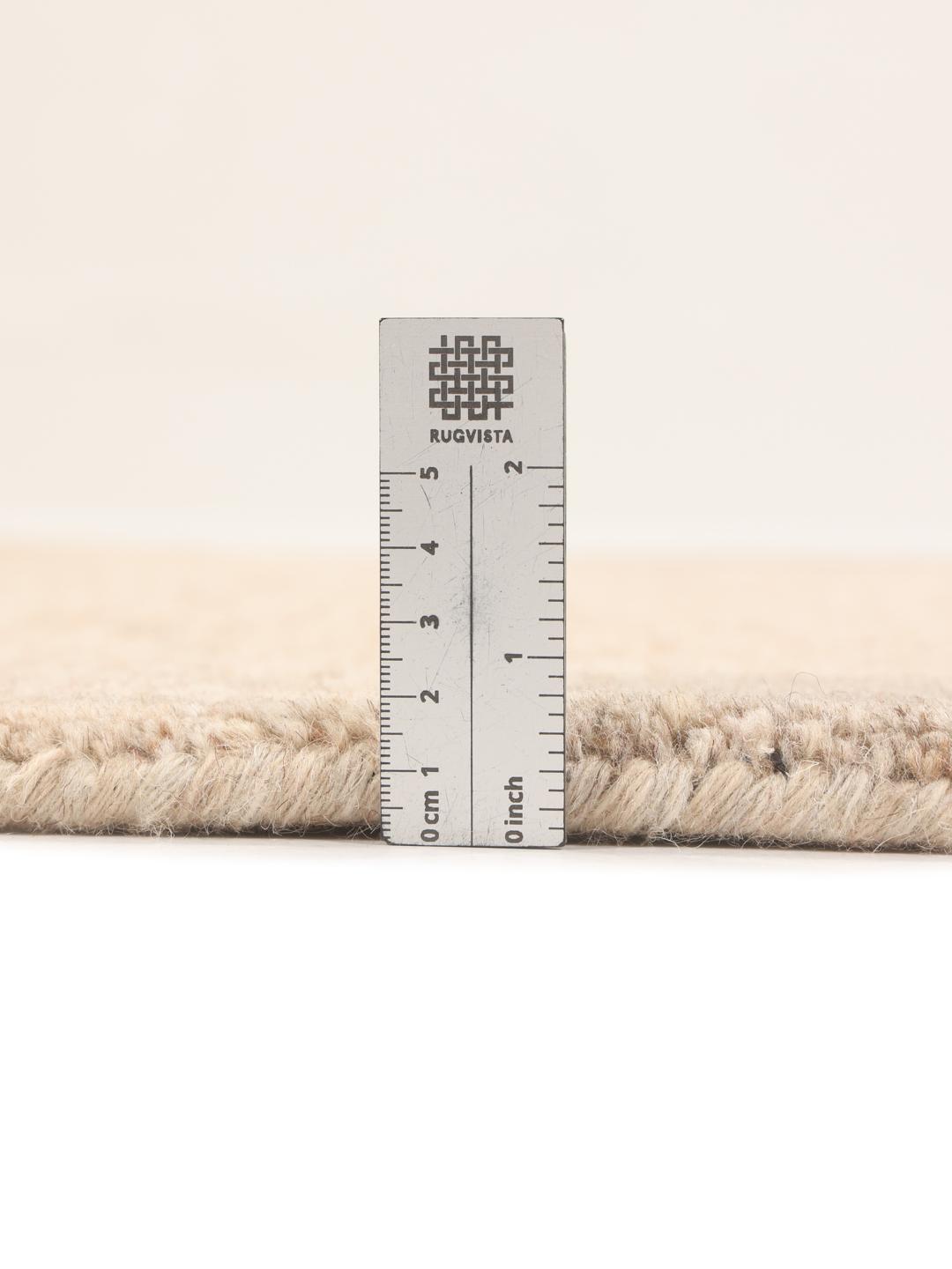 Hand-knotted beige Gabbeh rug from India