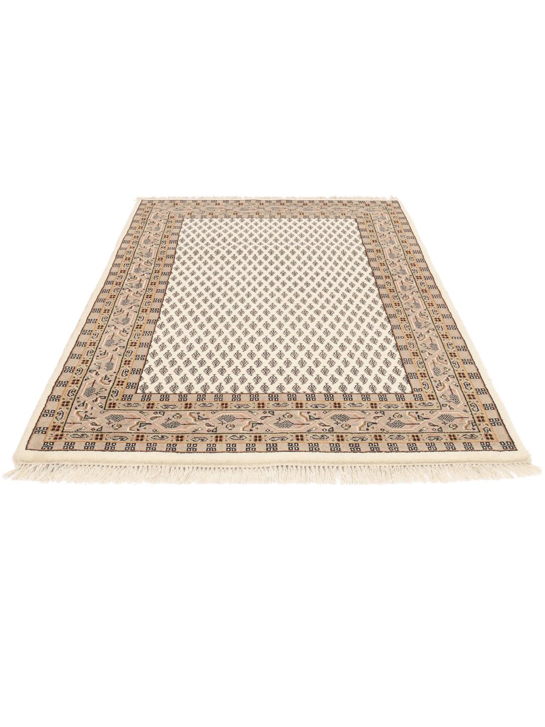 Tapis Mir Indo noué à la main en provenance d'Inde, couleur beige
