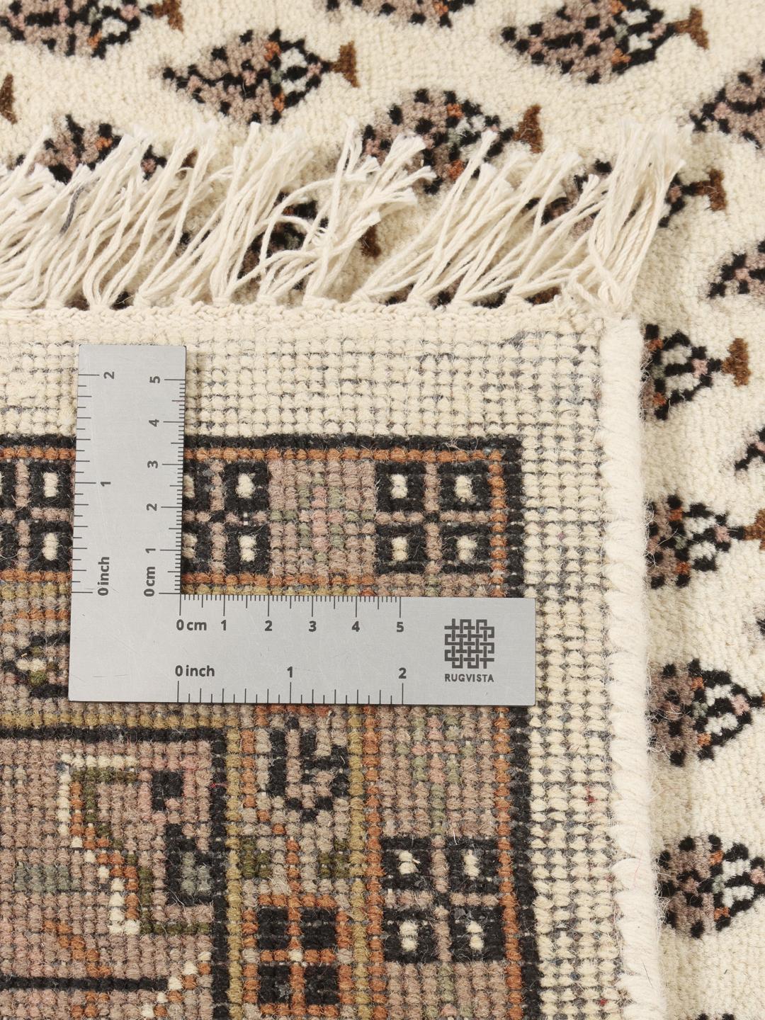Tapis Mir Indo noué à la main en provenance d'Inde, couleur beige